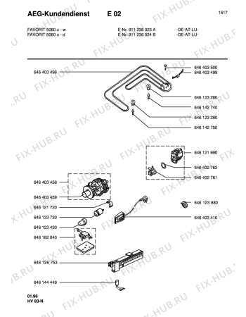 Схема №1 FAV5060 U-W с изображением Регулятор для посудомойки Aeg 8996461848005