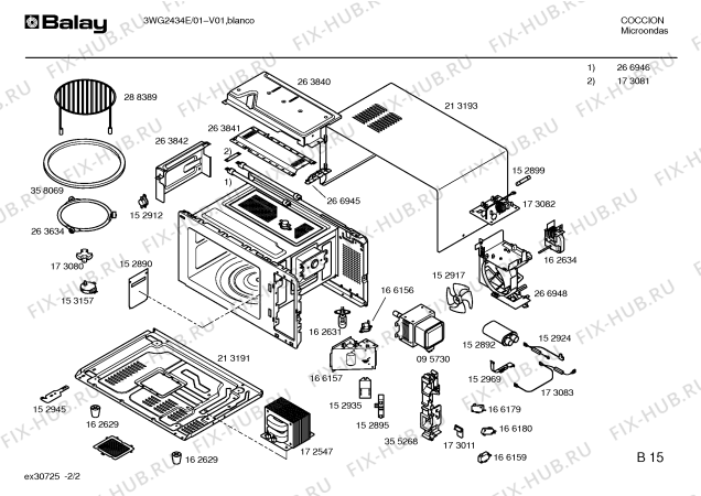 Схема №1 3WG2434E с изображением Интегрированный контур для микроволновки Bosch 00172558