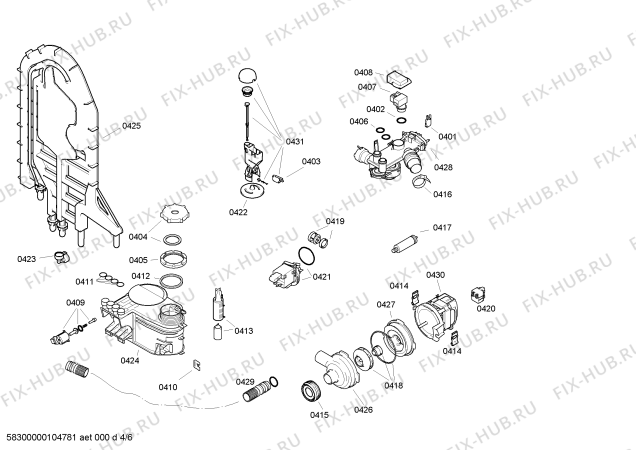 Схема №3 SE25A930 family с изображением Шарнирная пластина для посудомойки Bosch 00434473