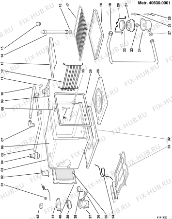 Взрыв-схема плиты (духовки) Indesit FIG1WH (F007146) - Схема узла