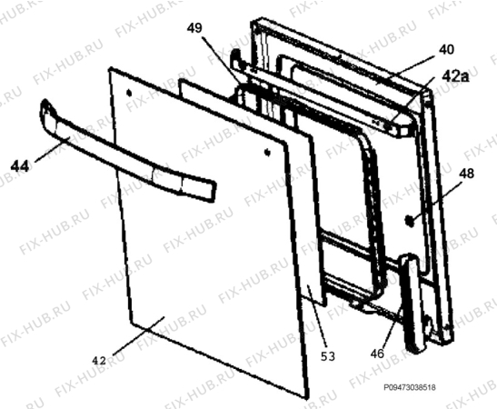 Взрыв-схема плиты (духовки) Electrolux EKK513505X - Схема узла Section 3