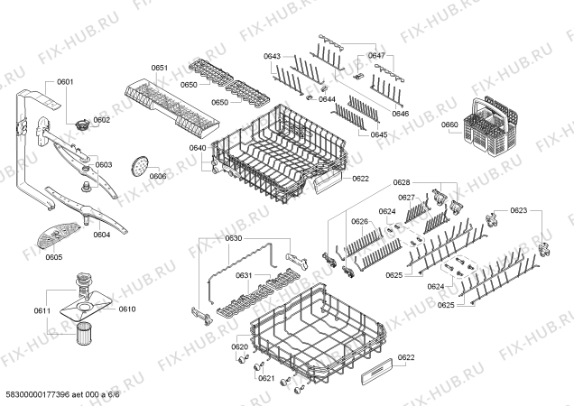 Взрыв-схема посудомоечной машины Siemens SN66T056RU - Схема узла 06
