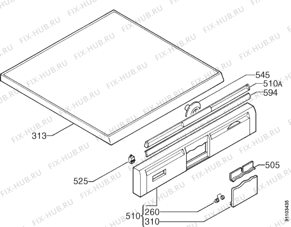 Взрыв-схема посудомоечной машины Zanussi ZW1096N - Схема узла Command panel 037