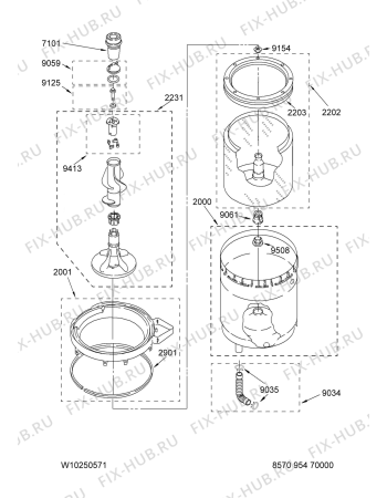 Схема №3 YMET3800TW2 с изображением Затвор для стиралки Whirlpool 480113100319