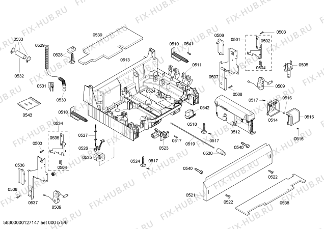 Взрыв-схема посудомоечной машины Bosch SHV98M03UC - Схема узла 05