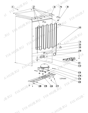 Взрыв-схема холодильника Indesit SD125 (F050042) - Схема узла