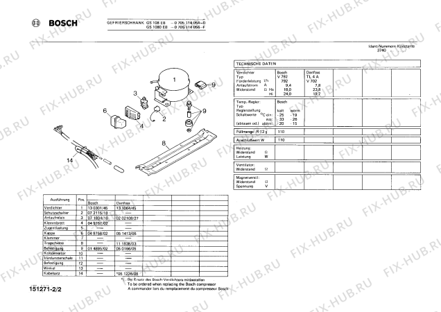 Взрыв-схема холодильника Bosch 0705114056 GS1080EB - Схема узла 02