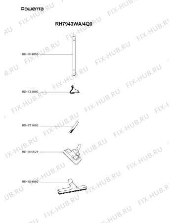 Схема №1 RH7743IA/4Q0 с изображением Кнопка (ручка регулировки) для мини-пылесоса Rowenta RS-RH5150