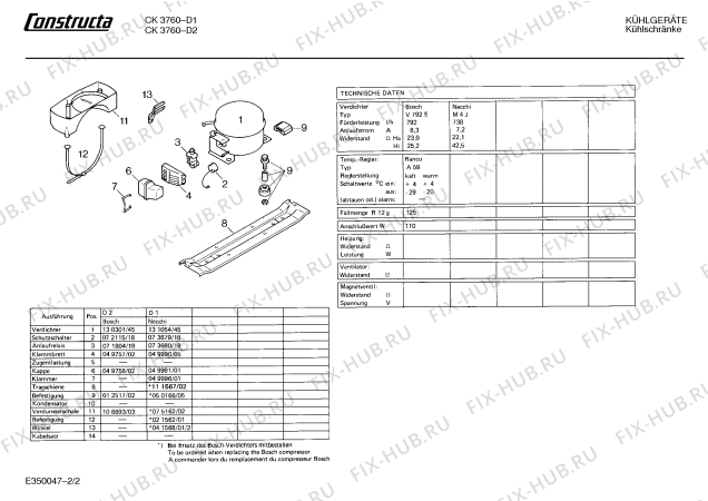 Взрыв-схема холодильника Constructa CK3760 - Схема узла 02