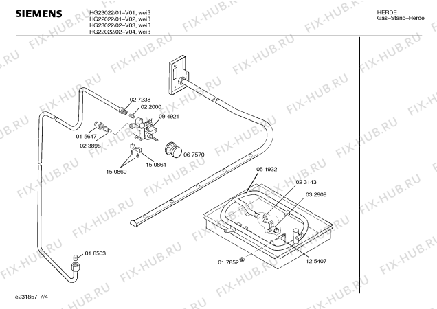 Взрыв-схема плиты (духовки) Siemens HG23022 - Схема узла 04