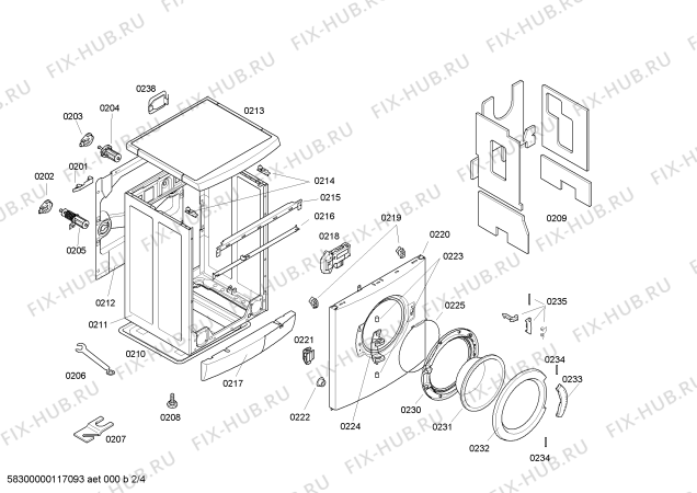 Взрыв-схема стиральной машины Bosch WAE32460NL - Схема узла 02