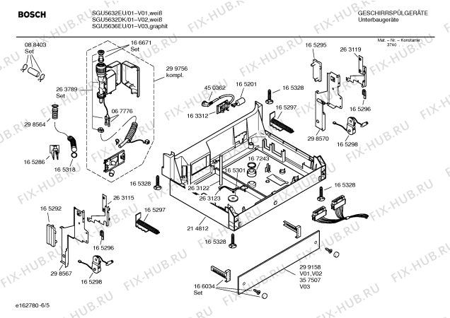Взрыв-схема посудомоечной машины Bosch SGU5632EU - Схема узла 05