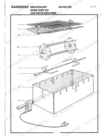 Схема №1 AM030020 с изображением Корпус для плиты (духовки) Bosch 00233292
