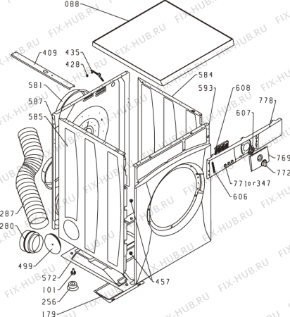Схема №1 RCKH315EHWW (162284, SPO2) с изображением Обшивка для стиральной машины Gorenje 161714