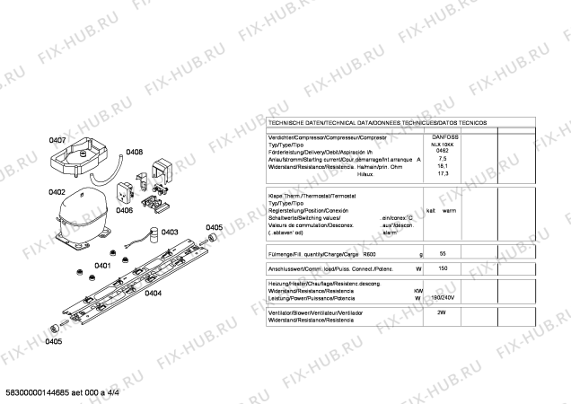 Схема №2 KDN36P90 с изображением Модуль управления для холодильника Siemens 00645236