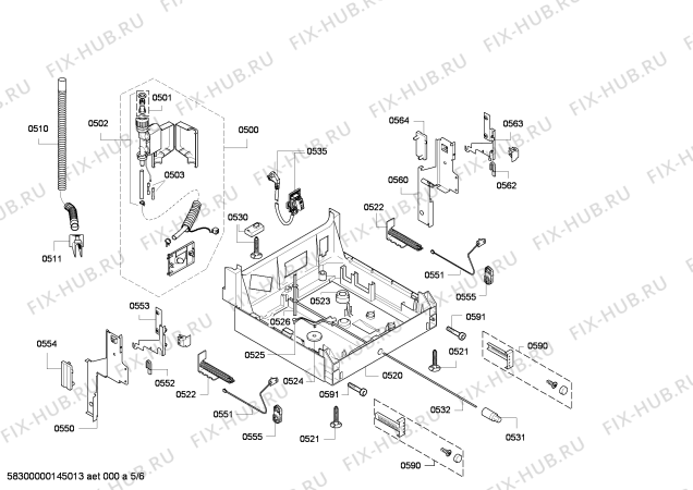 Взрыв-схема посудомоечной машины Bosch SRV43M43RU - Схема узла 05