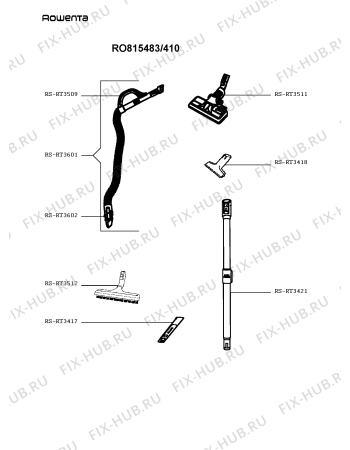 Взрыв-схема пылесоса Rowenta RO815483/410 - Схема узла 0P004489.2P4