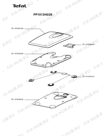 Схема №1 PP1013H5/26 с изображением Корпусная деталь для электровесов Tefal TS-07004690