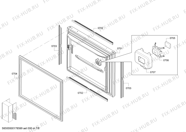 Схема №2 B22CT80SNP с изображением Фронтальное колено для холодильника Bosch 00798544