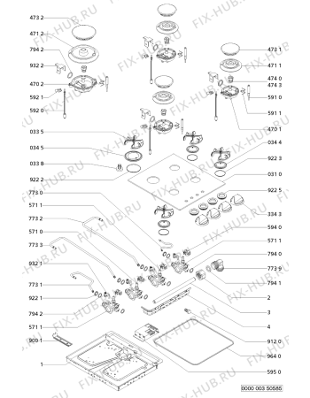 Схема №1 TGR 3401 SW с изображением Втулка для духового шкафа Whirlpool 481945058229