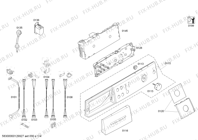 Схема №2 WAS24460UC Axxis+ с изображением Ручка для стиральной машины Bosch 00644810