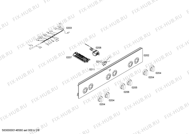 Схема №2 HR725220T с изображением Кабель для плиты (духовки) Bosch 00650759