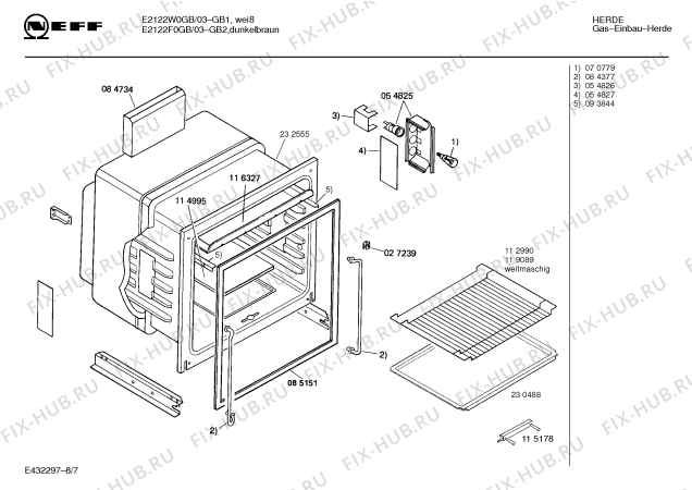 Схема №2 E2122F0GB GB-2071.51HECG с изображением Инструкция по эксплуатации для плиты (духовки) Bosch 00516350