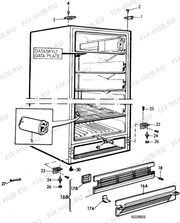 Взрыв-схема холодильника Faure FCV725W - Схема узла C10 Cabinet