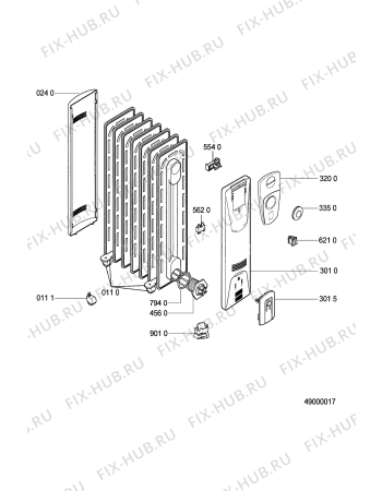 Схема №1 AMB 767 с изображением Тэн для обогревателя (вентилятора) Whirlpool 481225928796