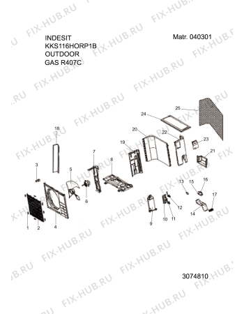 Взрыв-схема кондиционера SOLUTIONS KKS116H0RP1B (F026703) - Схема узла