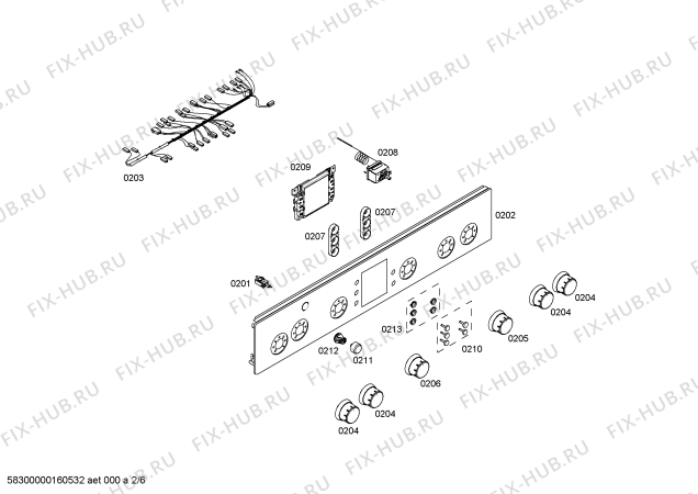 Схема №1 HGG34W355R с изображением Панель управления для электропечи Bosch 00679627