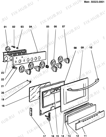 Взрыв-схема плиты (духовки) Indesit C604E3 (F006619) - Схема узла