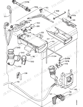 Взрыв-схема стиральной машины Privileg 030007 9 - Схема узла Hydraulic System 272