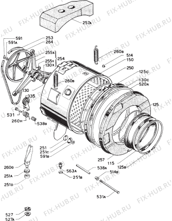 Взрыв-схема стиральной машины Zanussi ZE811E - Схема узла Functional parts 267