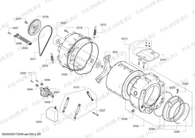 Схема №1 CWF12P36IL Made in Germany с изображением Рама люка для стиралки Bosch 00748862