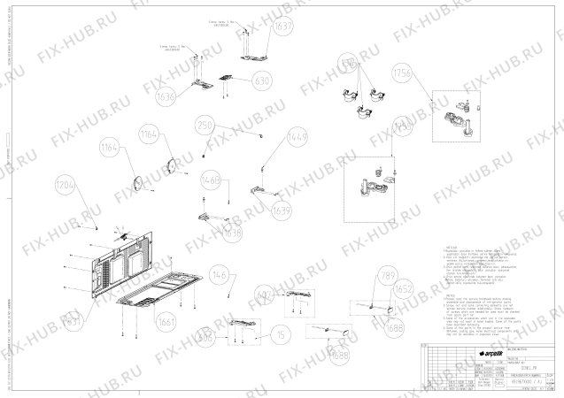 Взрыв-схема холодильника Beko GNE114780X (7275448792) - common parts assy.