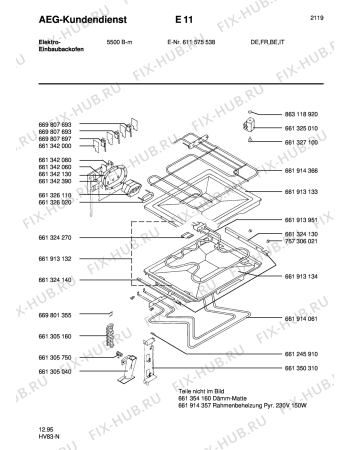 Взрыв-схема плиты (духовки) Aeg COMP. 5500B-M - Схема узла Section3