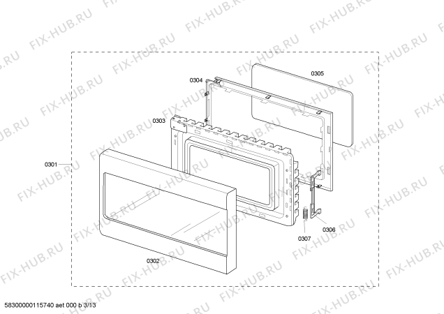 Схема №3 SEM302BS с изображением Держатель для плиты (духовки) Bosch 00473906