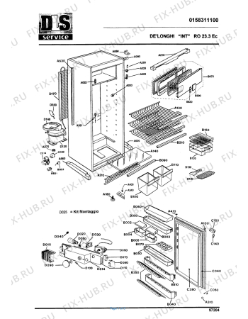 Схема №1 RD 28 SX Frigo/congelatori с изображением Часть корпуса для холодильника DELONGHI ML1351