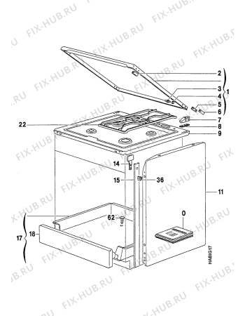 Взрыв-схема плиты (духовки) Electrolux EK6405/3 - Схема узла Housing 001