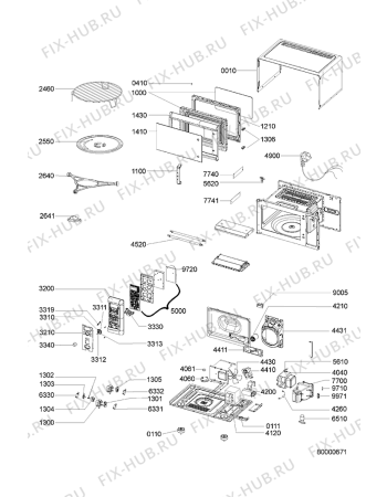 Взрыв-схема микроволновой печи Whirlpool VT 254/WH - Схема узла