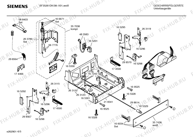 Взрыв-схема посудомоечной машины Siemens SF35261DK - Схема узла 05