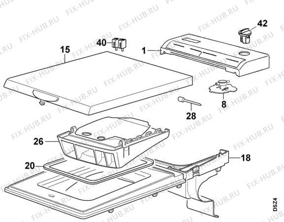 Взрыв-схема стиральной машины Zanussi TL422 - Схема узла Top