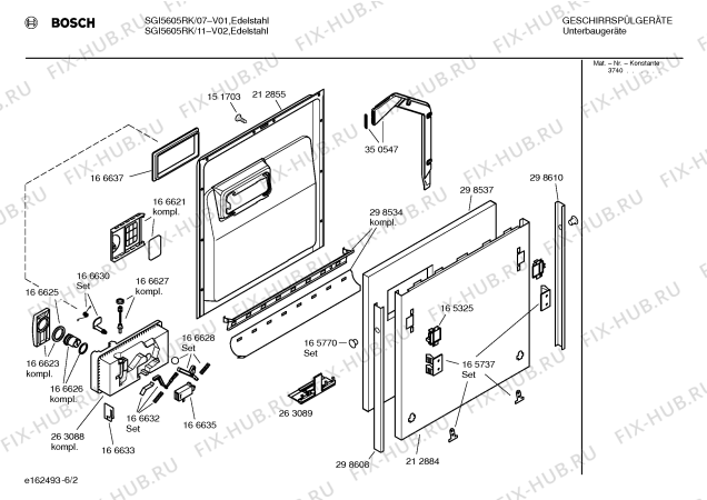 Схема №1 SGI5605RK с изображением Инструкция по эксплуатации для электропосудомоечной машины Bosch 00521429