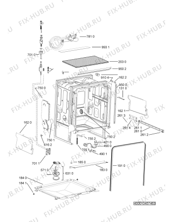 Взрыв-схема посудомоечной машины Whirlpool ADG 7000 IX - Схема узла