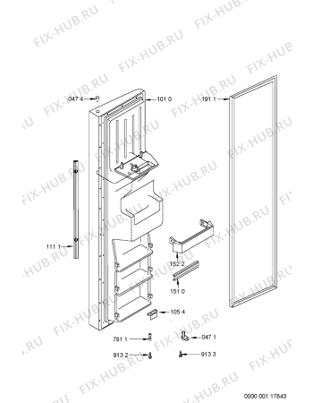 Схема №1 S25B RWW22-A/G с изображением Держатель двери для холодильной камеры Whirlpool 481241719107