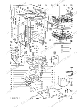 Схема №1 ADP 962/3 WHM с изображением Мини-ручка для электропосудомоечной машины Whirlpool 481241358929