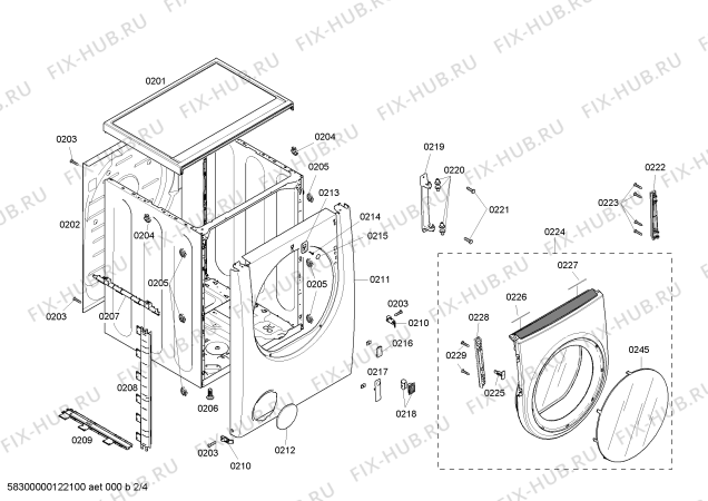 Взрыв-схема сушильной машины Bosch WTMC4521UC Nexxt DLX Series - Схема узла 02