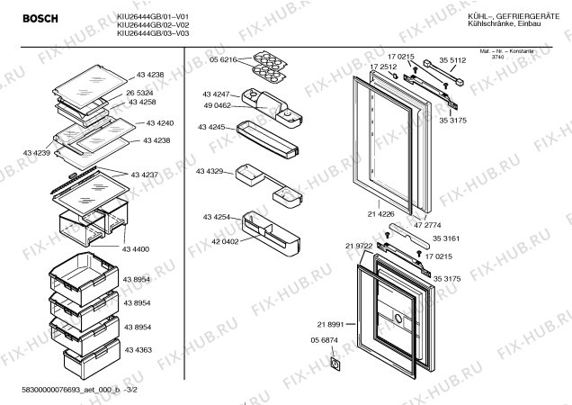 Схема №2 KIU26441FF с изображением Инструкция по эксплуатации для холодильной камеры Bosch 00590114