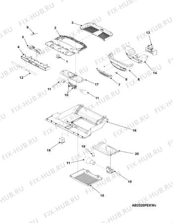 Схема №3 AB2526PEKW с изображением Запчасть для холодильной камеры Whirlpool 481201229382